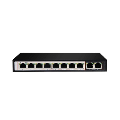 سوییچ شبکه ۱۰ پورت PoE دی لینک مدل DGS-F1010P-E گیگابیت با ۸ پورت PoE و ۲ آپلینک